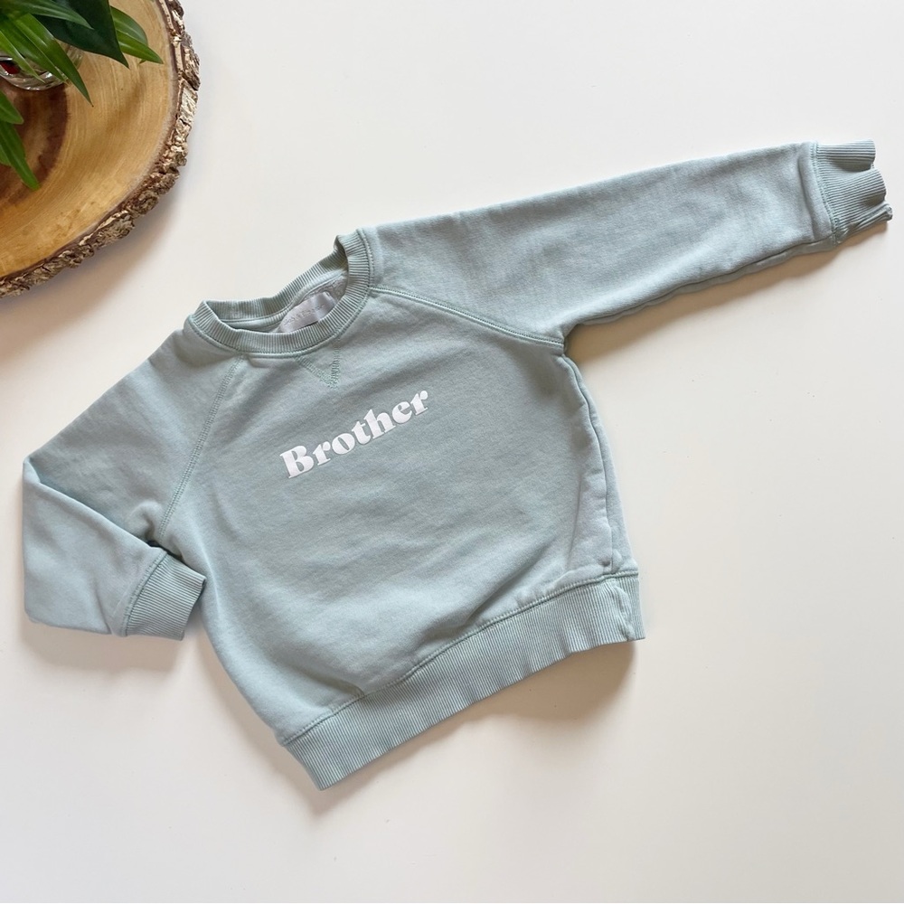 Bob & Blossom- Sage Brother Sweatshirt | Size 4